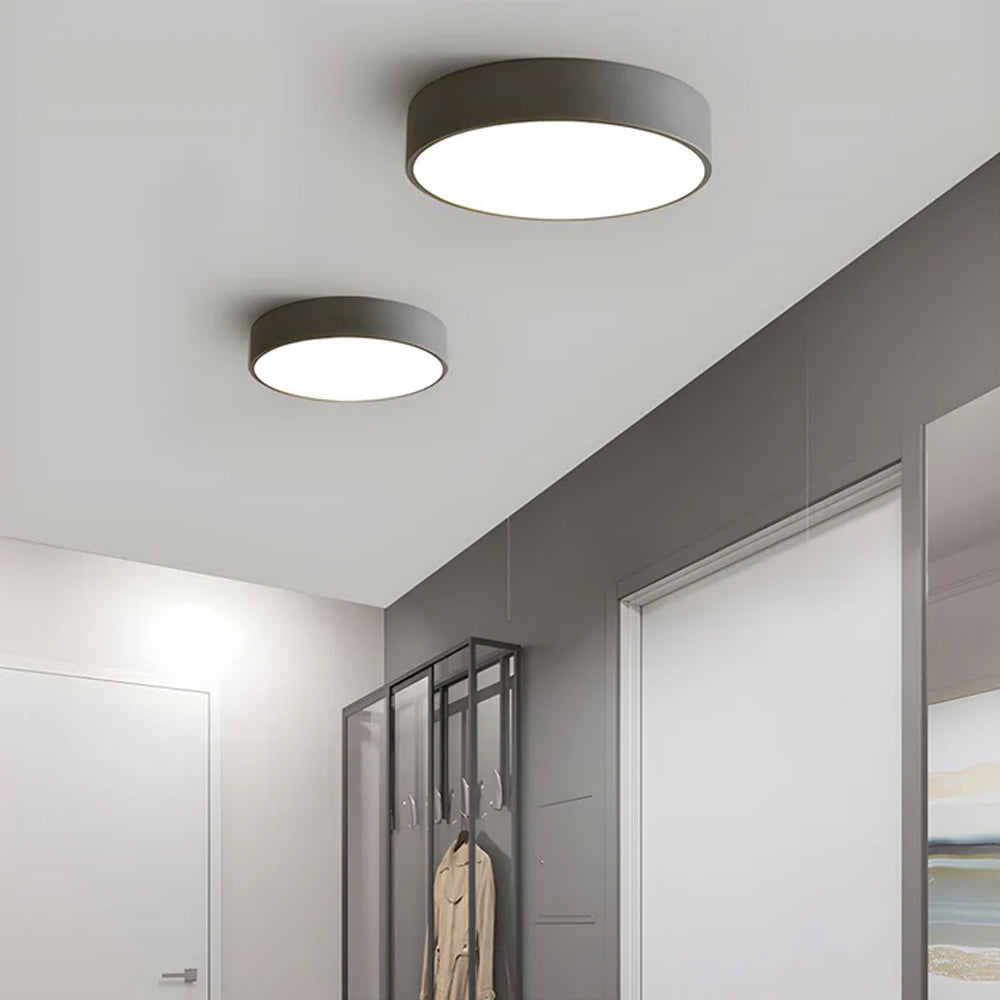 Low-Profile LED Flush Mount Light 16 Inch Round Acrylic Panel Fixture for Bedroom Living Room Kitchen Contemporary Ultra-Slim Design Energy