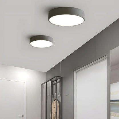 Low-Profile LED Flush Mount Light 16 Inch Round Acrylic Panel Fixture for Bedroom Living Room Kitchen Contemporary Ultra-Slim Design Energy