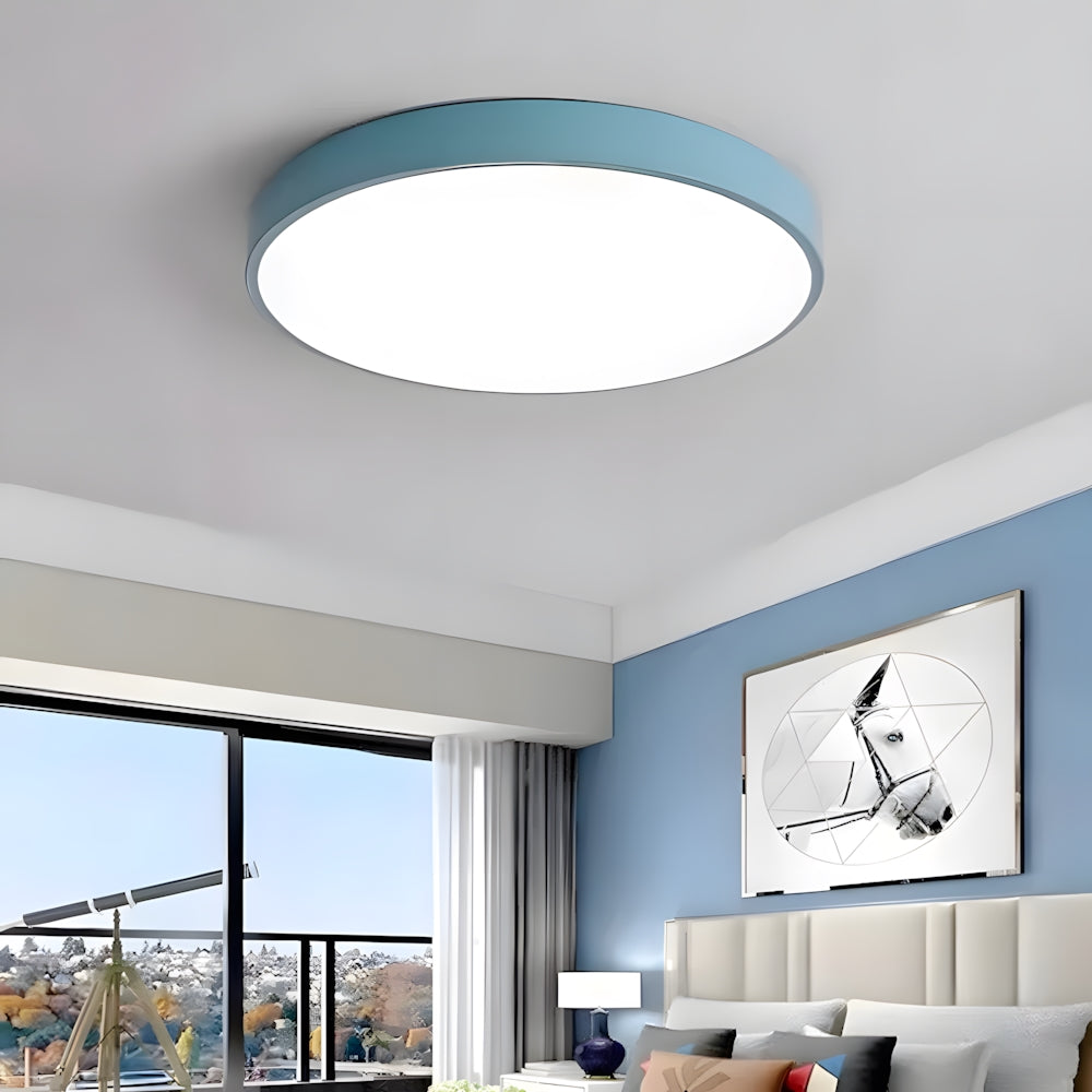 LED Flush Mount Light Round Acrylic Panel Low Profile Design for Bedroom Living Room Kitchen Hallway Dimmable Options Modern Home Lighting