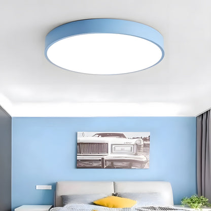 Low-Profile LED Flush Mount Light 16 Inch Round Acrylic Panel Fixture for Bedroom Living Room Kitchen Contemporary Ultra-Slim Design Energy