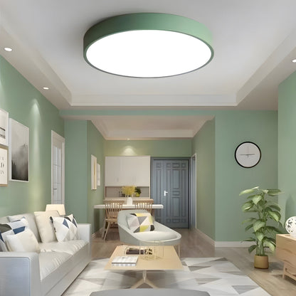 Low-Profile LED Flush Mount Light 16 Inch Round Acrylic Panel Fixture for Bedroom Living Room Kitchen Contemporary Ultra-Slim Design Energy