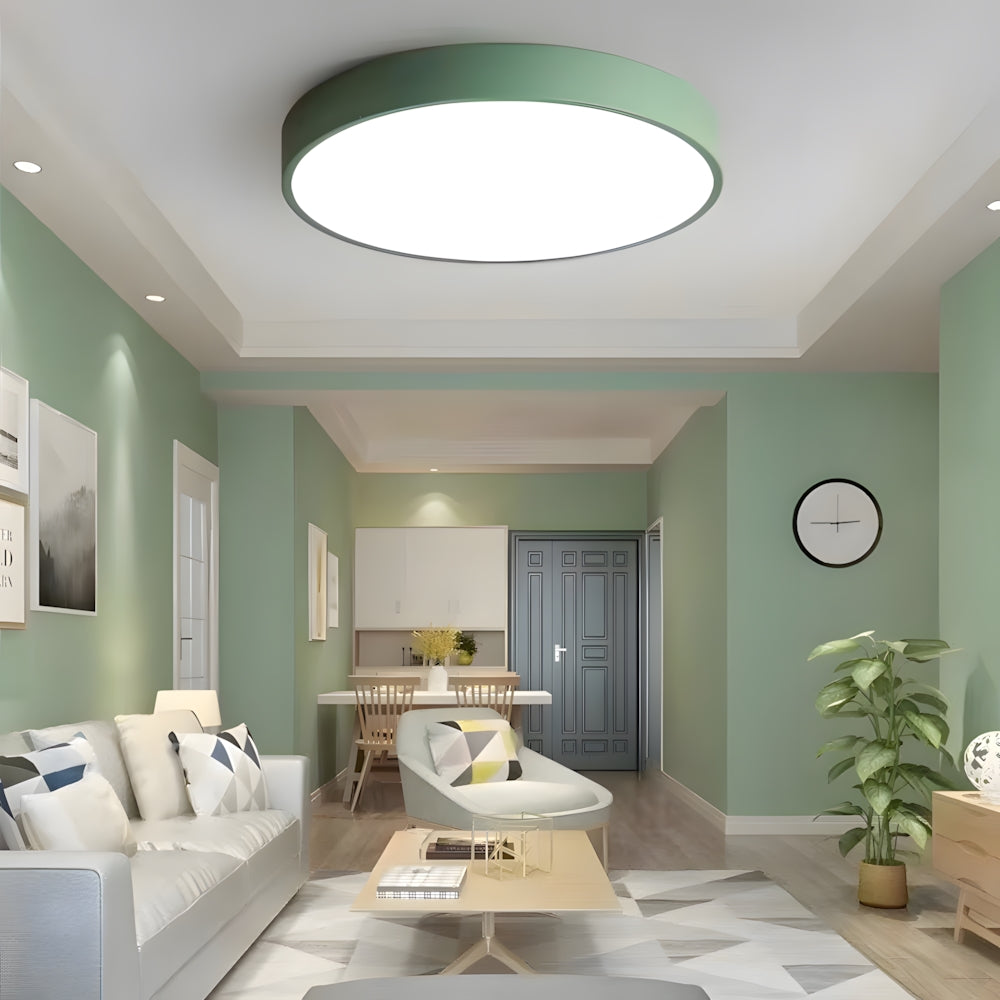LED Flush Mount Light Round Acrylic Panel Low Profile Design for Bedroom Living Room Kitchen Hallway Dimmable Options Modern Home Lighting
