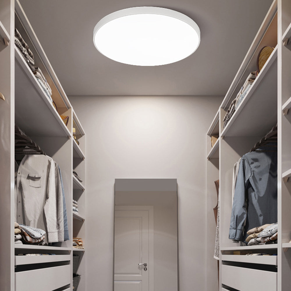 LED Flush Mount Light Round Acrylic Panel Low Profile Design for Bedroom Living Room Kitchen Hallway Dimmable Options Modern Home Lighting