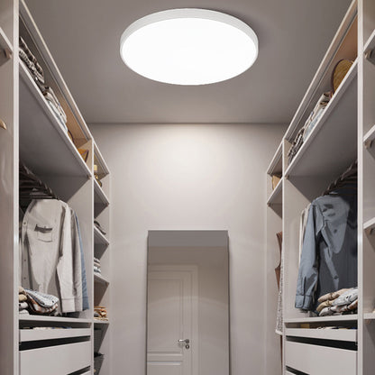 LED Flush Mount Light Round Acrylic Panel Low Profile Design for Bedroom Living Room Kitchen Hallway Dimmable Options Modern Home Lighting