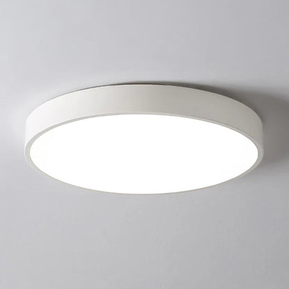 Low-Profile LED Flush Mount Light 16 Inch Round Acrylic Panel Fixture for Bedroom Living Room Kitchen Contemporary Ultra-Slim Design Energy