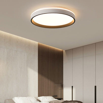 Round Flush Mount LED Light Fixture 16 in Acrylic for Bedroom Living Room Low Profile Modern Overhead Lighting Indoor