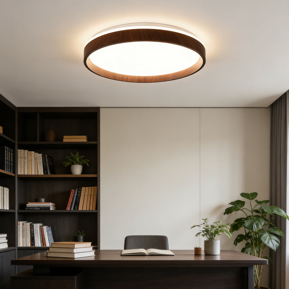 Round Flush Mount LED Light Fixture 16 in Acrylic for Bedroom Living Room Low Profile Modern Overhead Lighting Indoor