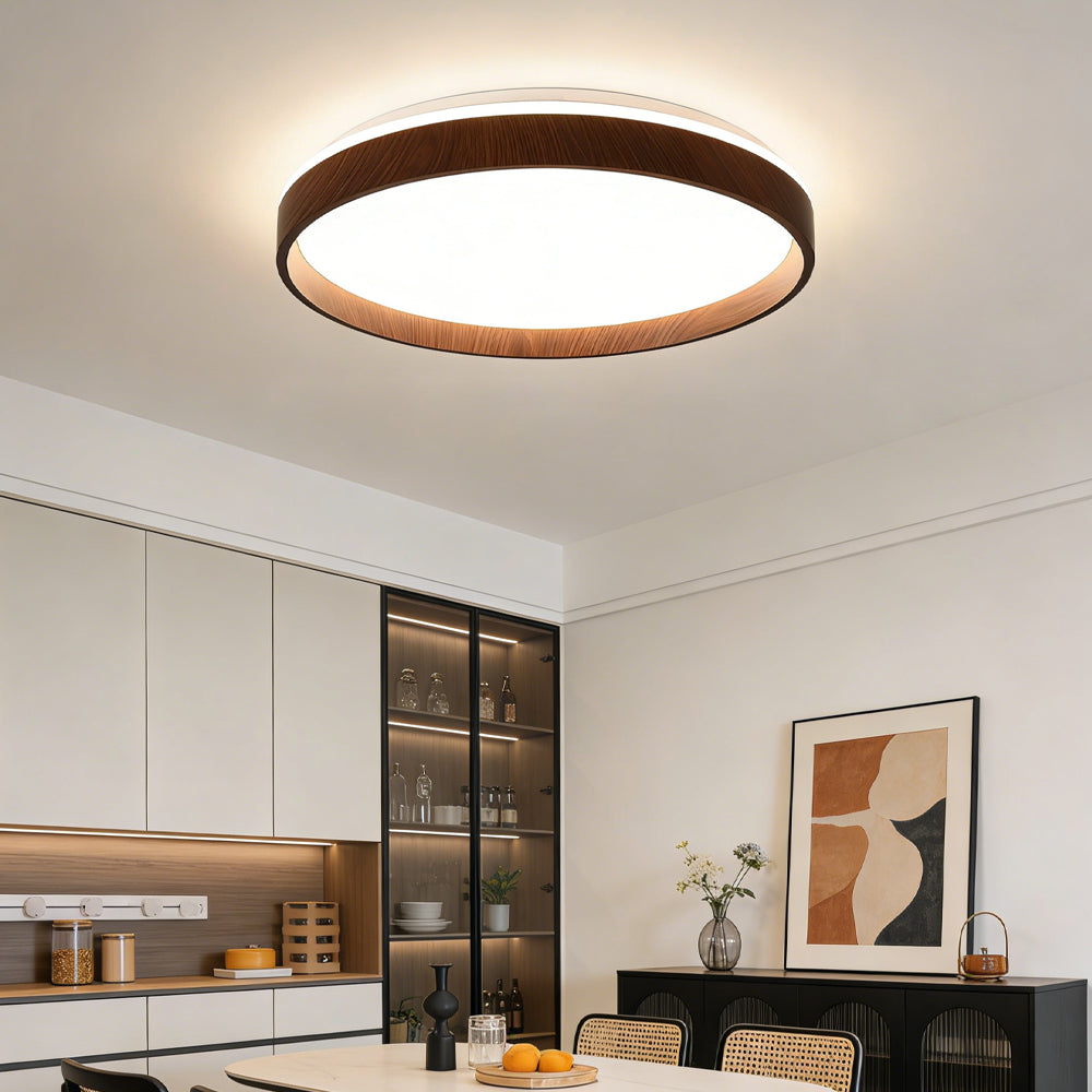 Round Flush Mount LED Light Fixture 16 in Acrylic for Bedroom Living Room Low Profile Modern Overhead Lighting Indoor