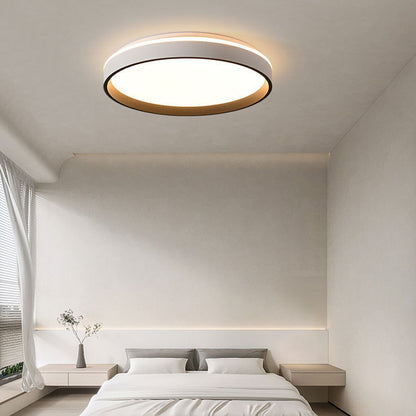 Round Flush Mount LED Light Fixture 16 in Acrylic for Bedroom Living Room Low Profile Modern Overhead Lighting Indoor