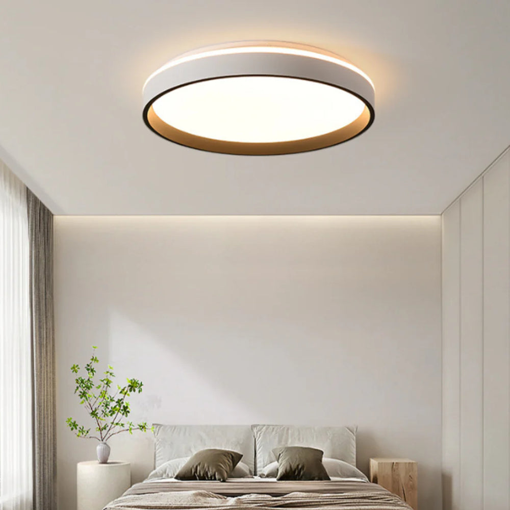 Round Flush Mount LED Light Fixture 16 in Acrylic for Bedroom Living Room Low Profile Modern Overhead Lighting Indoor