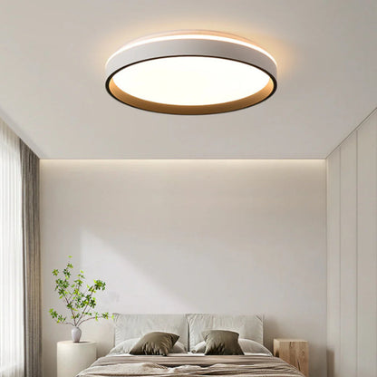 Round Flush Mount LED Light Fixture 16 in Acrylic for Bedroom Living Room Low Profile Modern Overhead Lighting Indoor