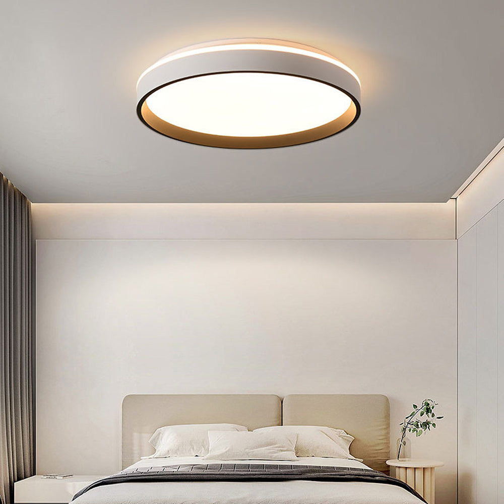Round Flush Mount LED Light Fixture 16 in Acrylic for Bedroom Living Room Low Profile Modern Overhead Lighting Indoor