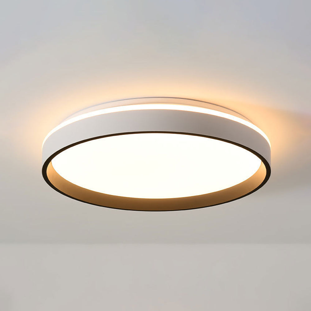 Round Flush Mount LED Light Fixture 16 in Acrylic for Bedroom Living Room Low Profile Modern Overhead Lighting Indoor