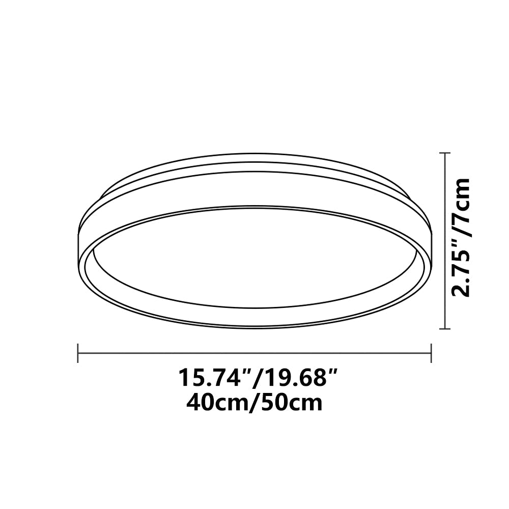 Round Flush Mount LED Light Fixture 16 in Acrylic for Bedroom Living Room Low Profile Modern Overhead Lighting Indoor