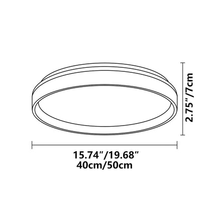 Round Flush Mount LED Light Fixture 16 in Acrylic for Bedroom Living Room Low Profile Modern Overhead Lighting Indoor