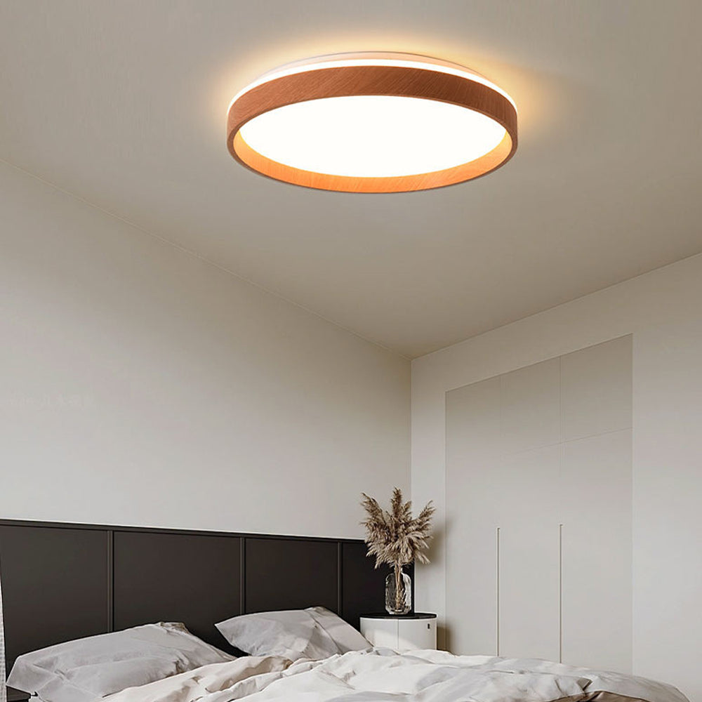 Round Flush Mount LED Light Fixture 16 in Acrylic for Bedroom Living Room Low Profile Modern Overhead Lighting Indoor