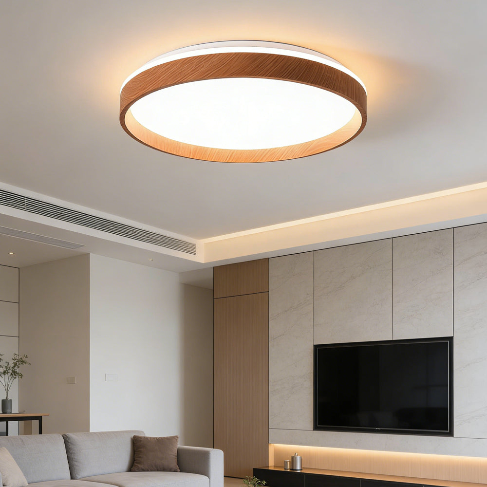Round Flush Mount LED Light Fixture 16 in Acrylic for Bedroom Living Room Low Profile Modern Overhead Lighting Indoor