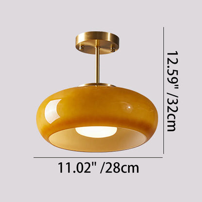 Hanging Dome Fixture 11-Inch Tinted Glass Hardwired Ceiling Drop Light for Kitchens Over Islands Bedrooms Breakfast Nooks Industrial Farmhou