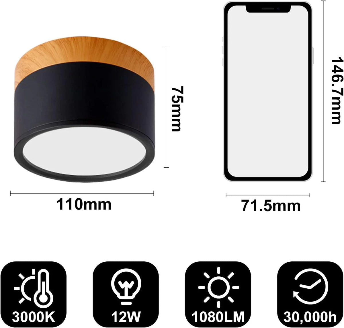 Compact Cylindrical Flush Mount LED Fixture for Residential Spaces – Aluminum Housing, Warm & Cool Temperatures, Multiple Finishes