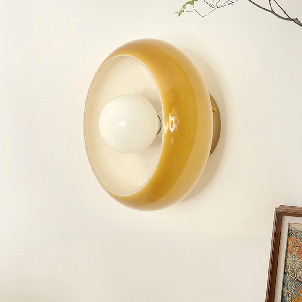 Semi Flush Mount Ceiling Light Fixture 11 in Glass Shade for Bedroom Living Room Hallway Indoor Lighting Chrome Gold Finish