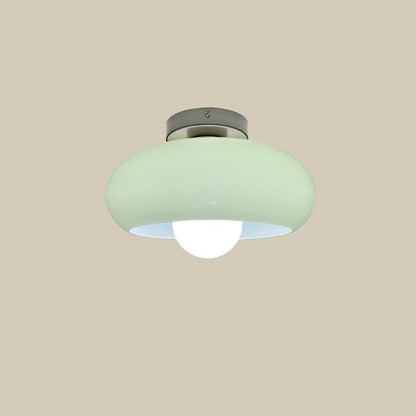 Semi Flush Mount Ceiling Light Fixture 11 in Glass Shade for Bedroom Living Room Hallway Indoor Lighting Chrome Gold Finish