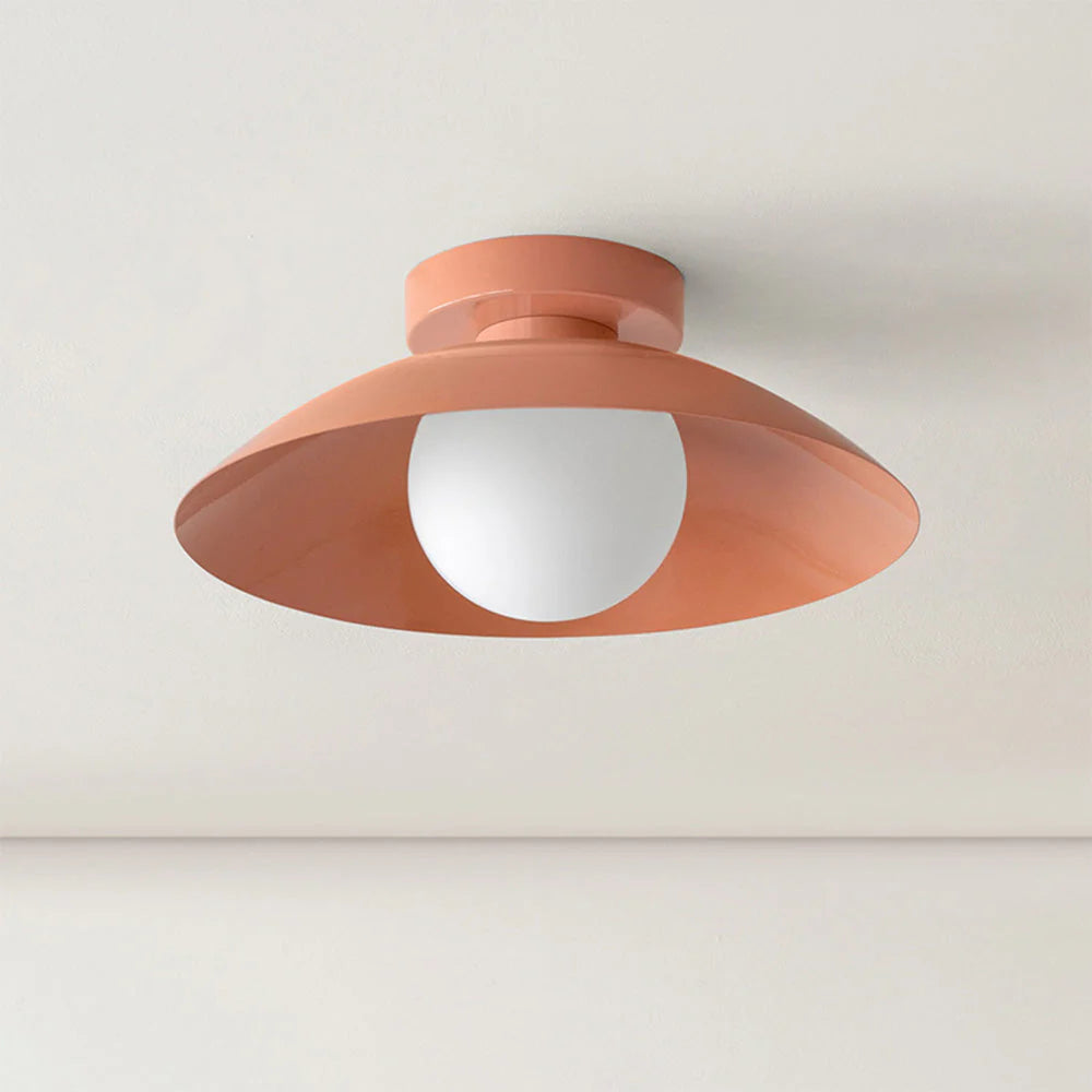 Round Overhead LED Fixture Metal 12.6 Inch Diameter Low-Profile Mount for Kitchen Dining Room Bedroom Hallway 5.9 in Height Contemporary Hom