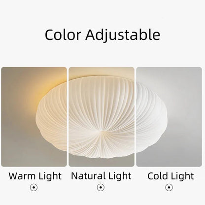 Round LED Flush Mount Overhead Fixture for Bedrooms, Living Spaces, Kitchens — 8-Inch Metal & Acrylic Construction in White — Low-Profile Co