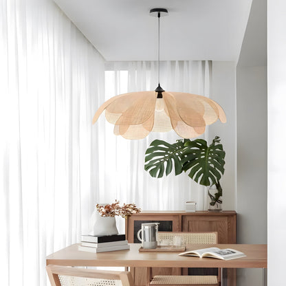 Handwoven Woven Wicker Hanging Fixture 20-Inch Natural Tone Adjustable Overhead Illumination for Kitchens Dining Spaces Islands Counter Tabl