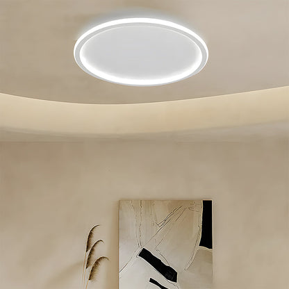 Flush Mount LED Ceiling Light Fixture 12 in Aluminum Round Ultra-Slim 2 in Profile for Bedroom Office Dining Room Modern Energy-Efficient Ho