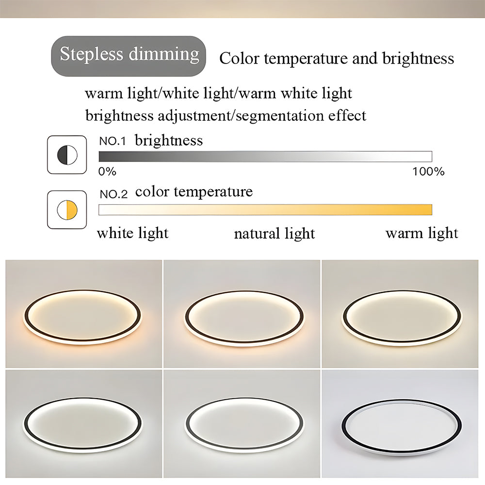 Flush Mount LED Ceiling Light Fixture 12 in Aluminum Round Ultra-Slim 2 in Profile for Bedroom Office Dining Room Modern Energy-Efficient Ho