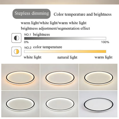 Flush Mount LED Ceiling Light Fixture 12 in Aluminum Round Ultra-Slim 2 in Profile for Bedroom Office Dining Room Modern Energy-Efficient Ho