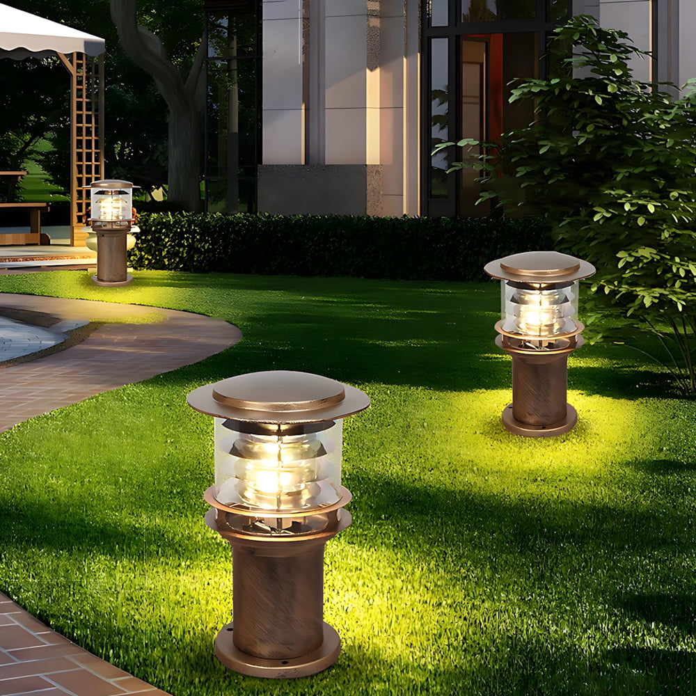 Weather-Resistant Pathway Bollard Light 6-in Aluminum Post Lamp for Driveways Gardens Patios IP65 Waterproof Outdoor Standing Light E26 Sock