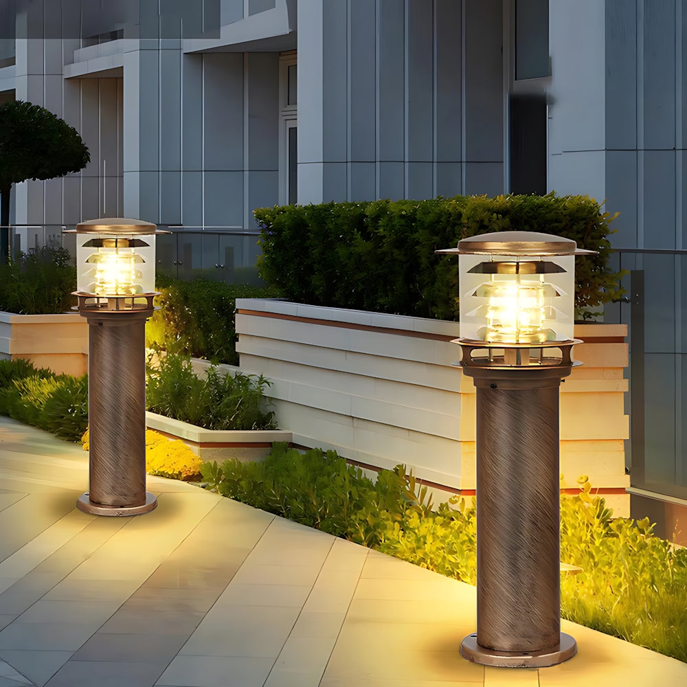 Weather-Resistant Pathway Bollard Light 6-in Aluminum Post Lamp for Driveways Gardens Patios IP65 Waterproof Outdoor Standing Light E26 Sock