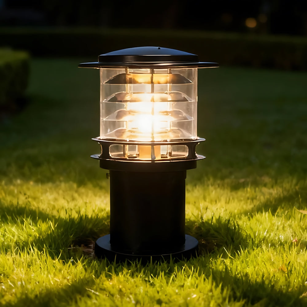 Weather-Resistant Pathway Bollard Light 6-in Aluminum Post Lamp for Driveways Gardens Patios IP65 Waterproof Outdoor Standing Light E26 Sock