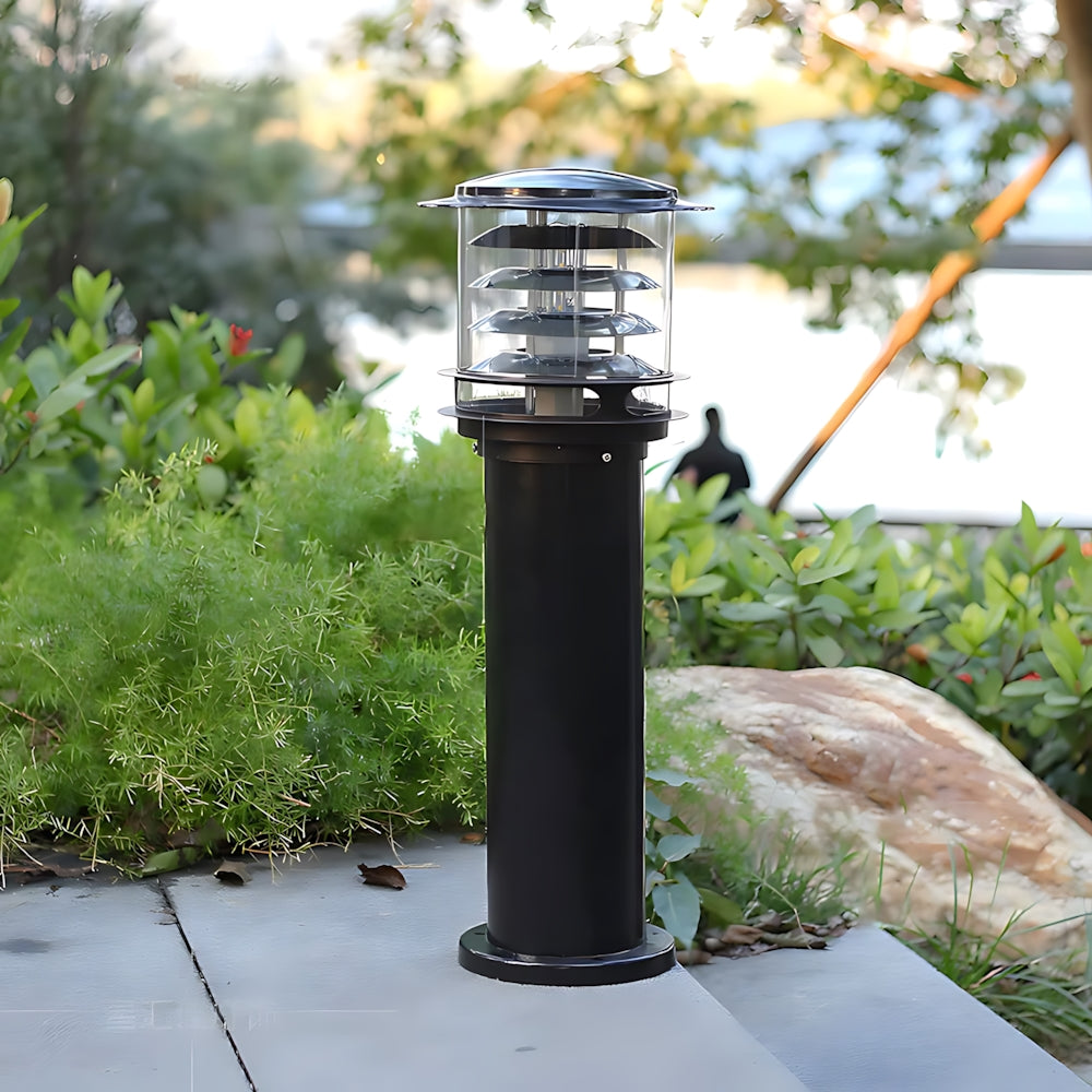 Weather-Resistant Pathway Bollard Light 6-in Aluminum Post Lamp for Driveways Gardens Patios IP65 Waterproof Outdoor Standing Light E26 Sock