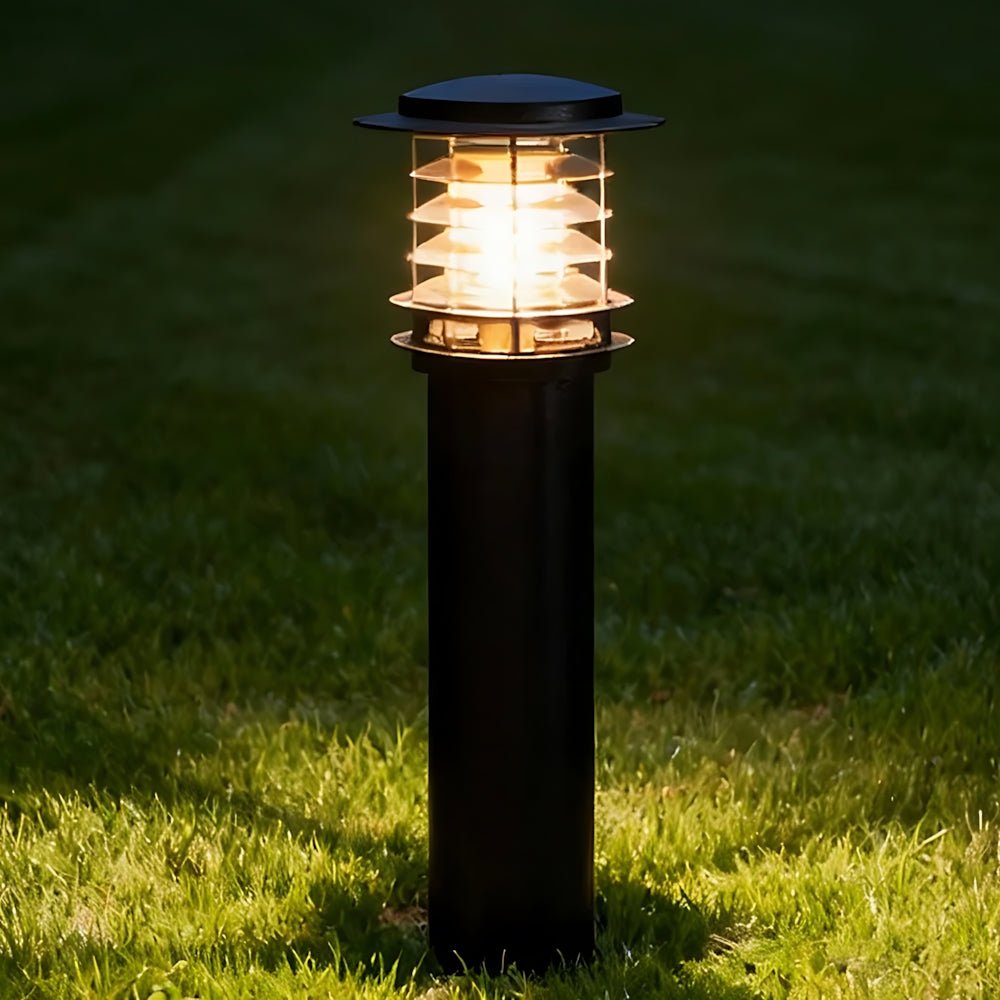 Weather-Resistant Pathway Bollard Light 6-in Aluminum Post Lamp for Driveways Gardens Patios IP65 Waterproof Outdoor Standing Light E26 Sock