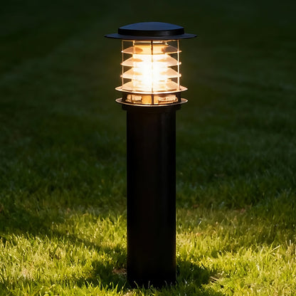 Weatherproof Post Light 6 in Cylinder Aluminum E27 Socket IP65 Rated Black Bollard for Walkway Driveway Porch Yard Landscape Path Marker