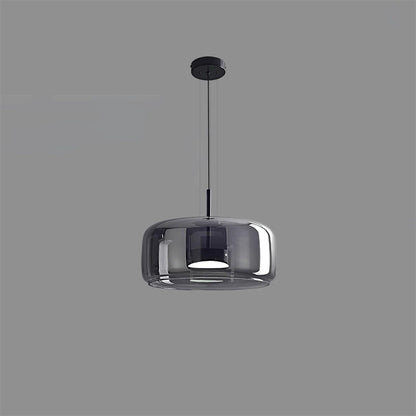 Glass Dome Hanging Light with Smoked Finish – Adjustable LED Fixture for Kitchen Island, Dining Room & Modern Ceiling
