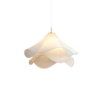 Layered Flower Ceiling Fixture White Fabric Metal Frame E27 Socket 24 in Diameter for Bedroom Living Room Dining Table Overhead Lighting Scu