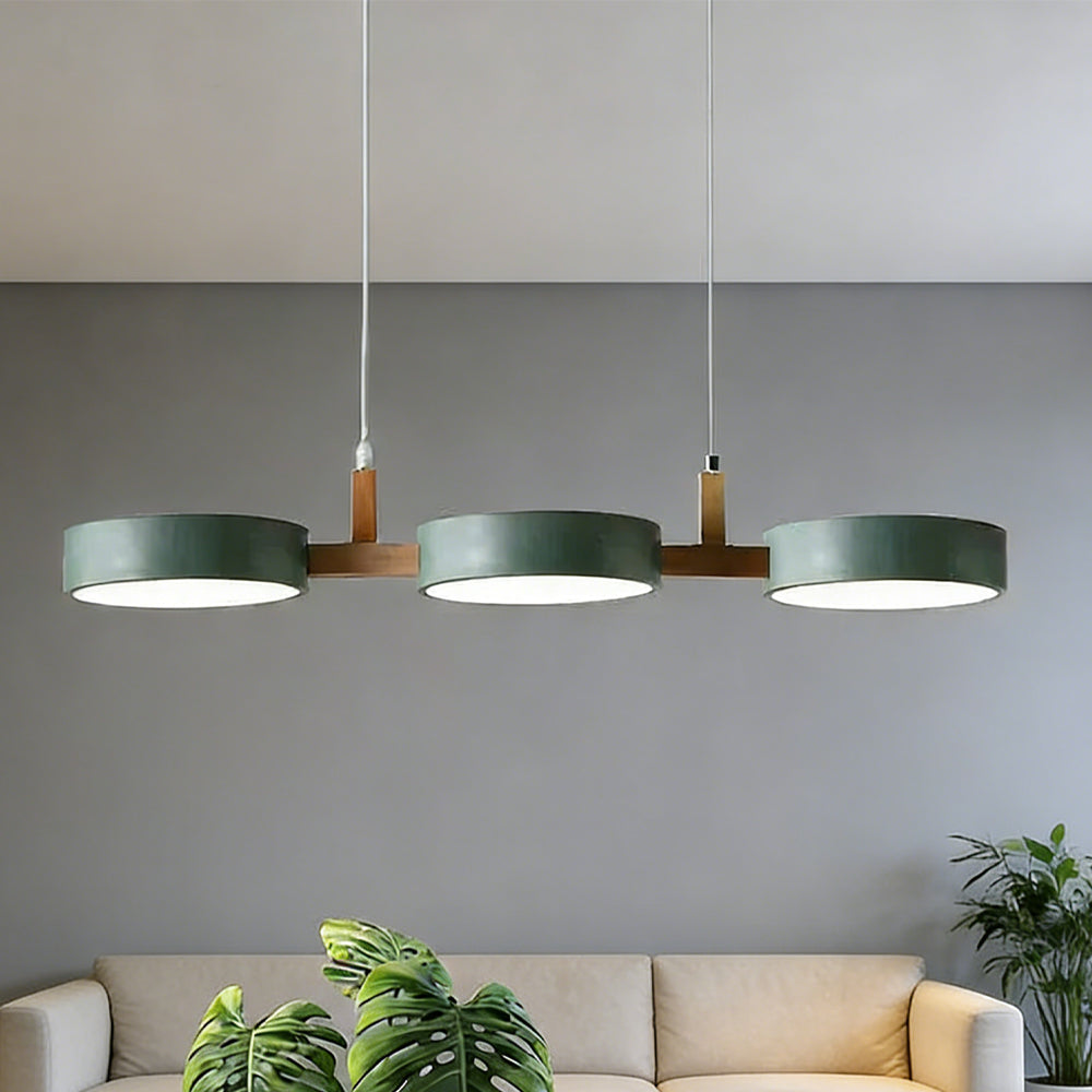 Triple-Shade Ceiling Light for Kitchen Island & Dining Room – 30-Inch Mixed-Material Fixture with Adjustable Cords & Low Profile Design for