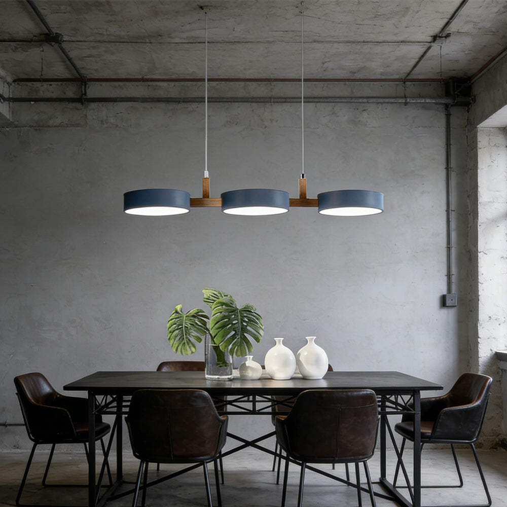 Triple-Shade Ceiling Light for Kitchen Island & Dining Room – 30-Inch Mixed-Material Fixture with Adjustable Cords & Low Profile Design for