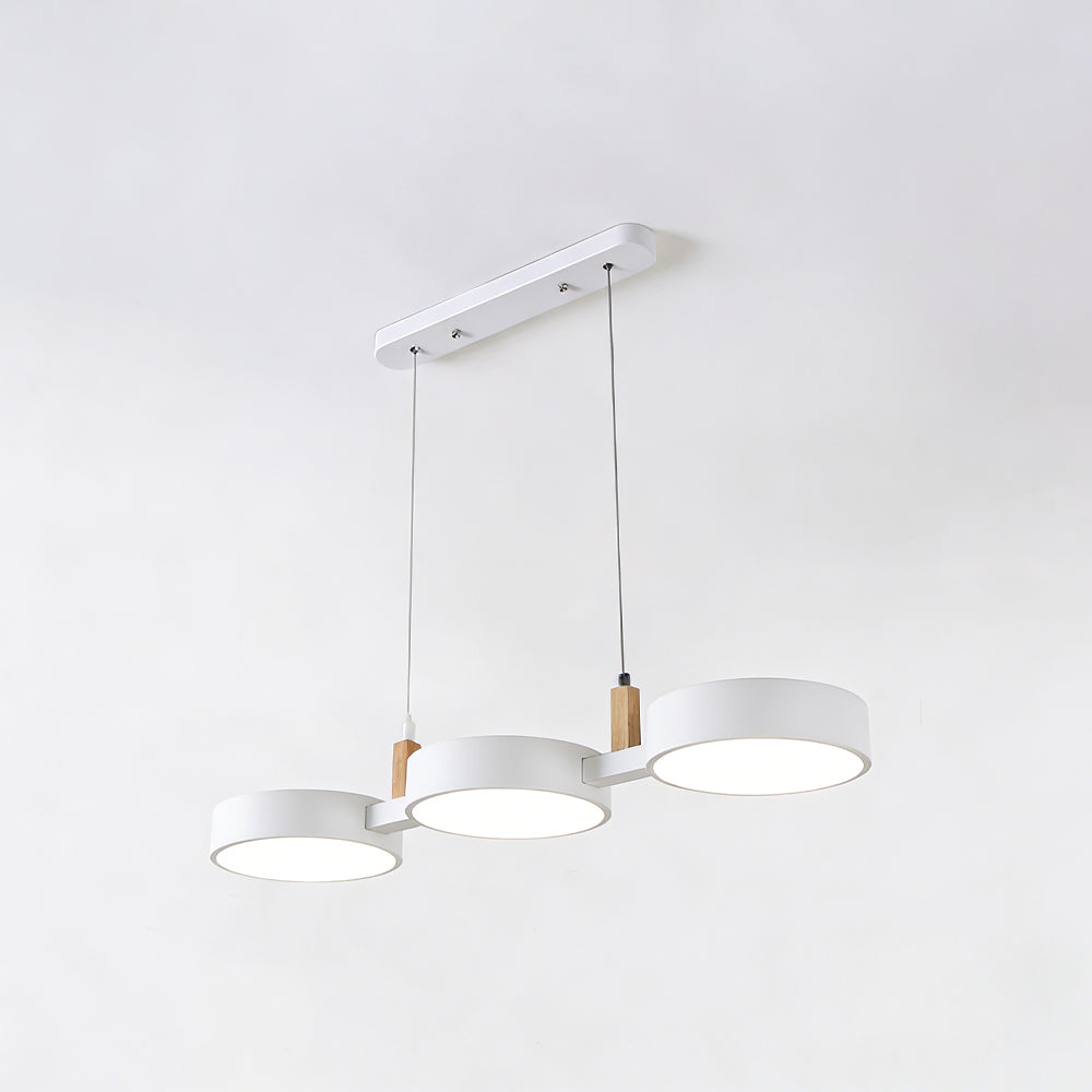 Triple Hanging Lamp for Kitchen Island & Dining Table – Mixed-Material Fixture with Adjustable Cords, 30 in Span, LED-Ready