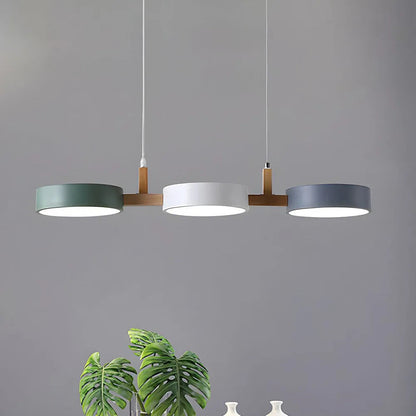 Triple Hanging Lamp for Kitchen Island & Dining Table – Mixed-Material Fixture with Adjustable Cords, 30 in Span, LED-Ready