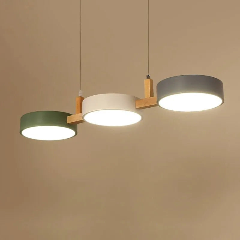 Triple Hanging Lamp for Kitchen Island & Dining Table – Mixed-Material Fixture with Adjustable Cords, 30 in Span, LED-Ready