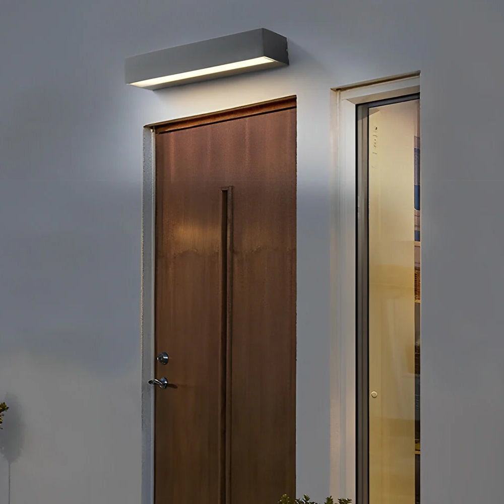 Outdoor LED Wall Sconce Die-Cast Aluminum Porch Light Black White 8-32 in Weatherproof Fixture for Balcony Entry Hallway Modern Exterior