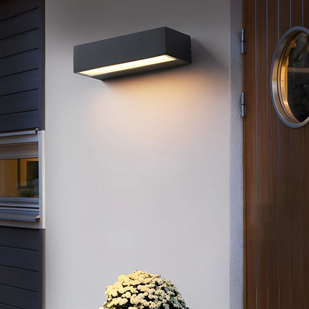 Outdoor LED Wall Sconce Die-Cast Aluminum Porch Light Black White 8-32 in Weatherproof Fixture for Balcony Entry Hallway Modern Exterior
