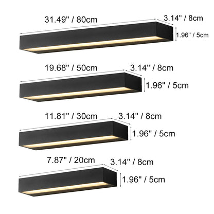 Outdoor LED Wall Sconce Die-Cast Aluminum Porch Light Black White 8-32 in Weatherproof Fixture for Balcony Entry Hallway Modern Exterior
