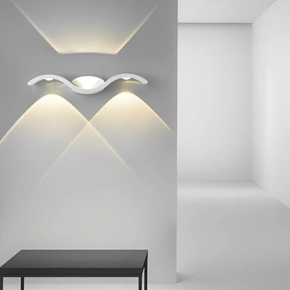 Outdoor LED Wall Sconce Aluminum 15 in Round Fixture for Garden Pathway Patio Villa Entrance Balcony Exterior Facade Modern Weatherproof Por