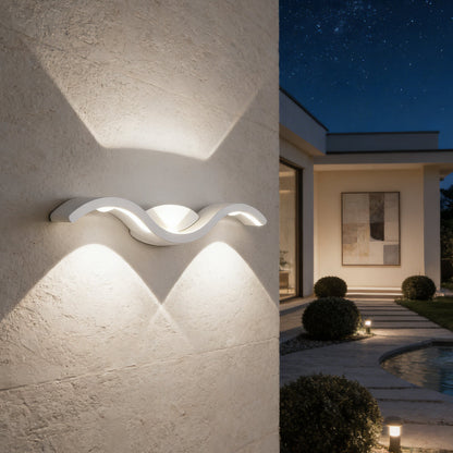 Outdoor LED Wall Sconce Aluminum 15 in Round Fixture for Garden Pathway Patio Villa Entrance Balcony Exterior Facade Modern Weatherproof Por