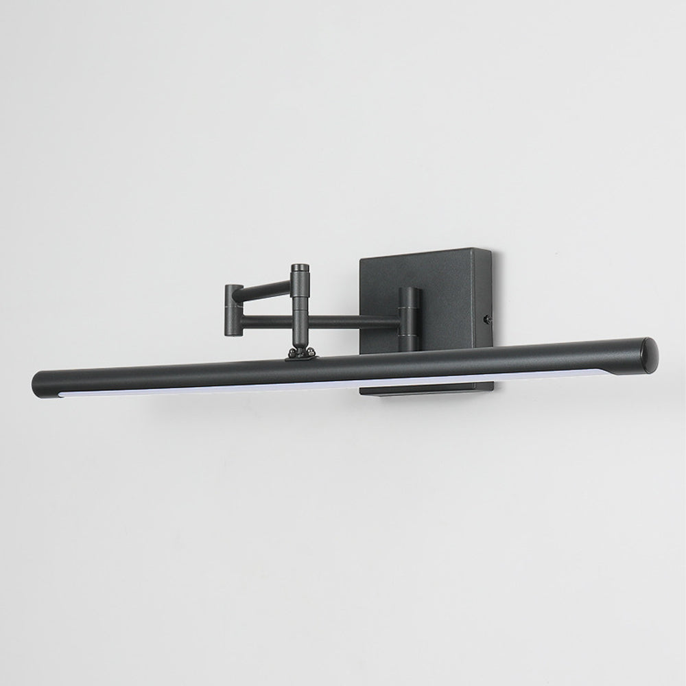 Swivel Arm Vanity Light Fixture Matte Black Iron LED Task Lighting for Bathroom Mirror Makeup Grooming Modern Minimalist Wall Mount Rotatabl